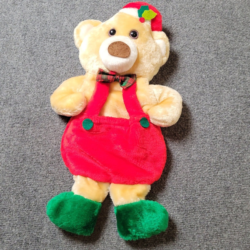 Rennoc Christmas Teddy Bear Stocking Plush Pajama Bag Vintage Holiday Toy